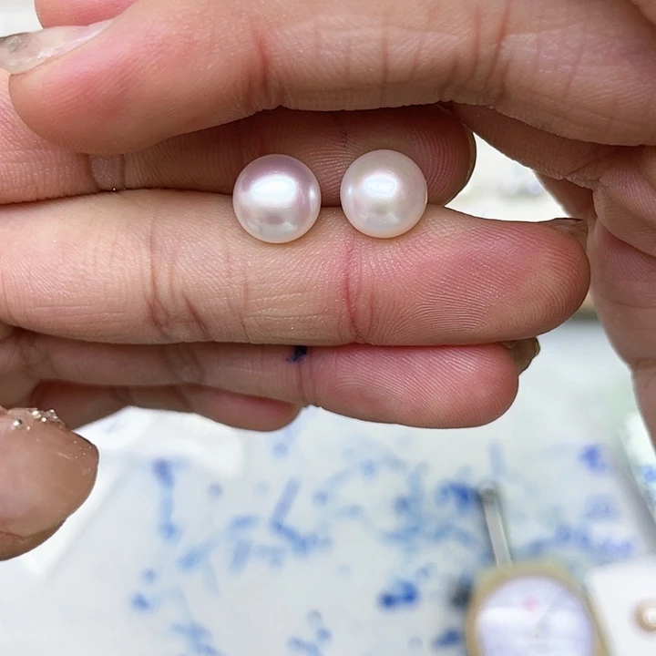 淡水珍珠耳饰银S925镶嵌ଘ****ฅ