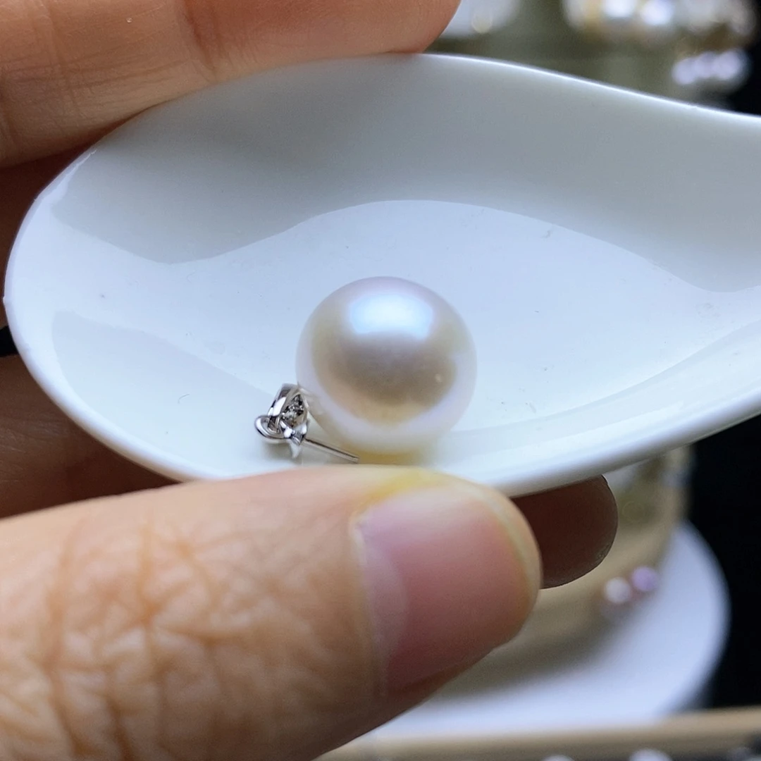 淡水珍珠吊坠(不含链)银S925镶嵌小*头