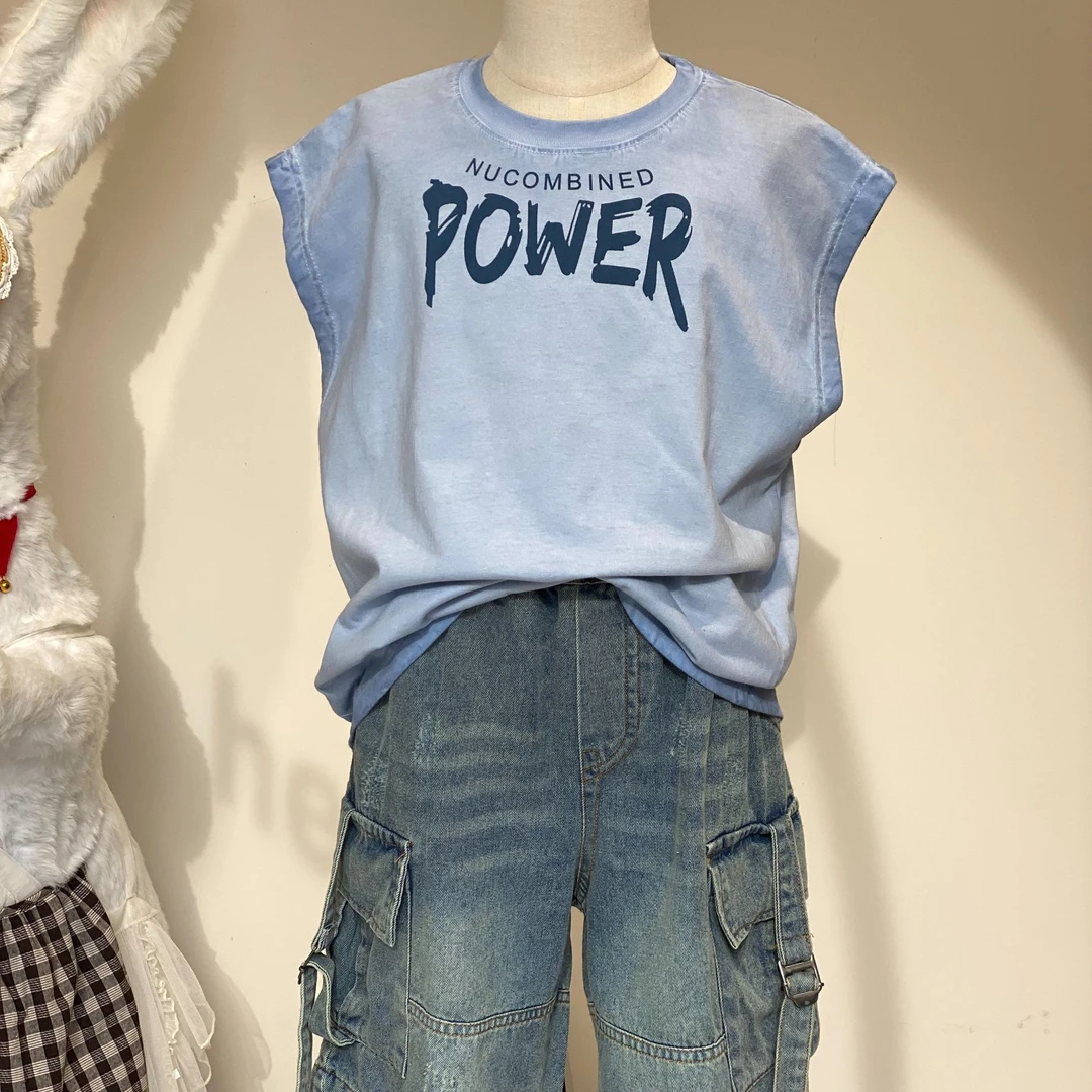 棉小九儿童字母背心T恤（中童）462164