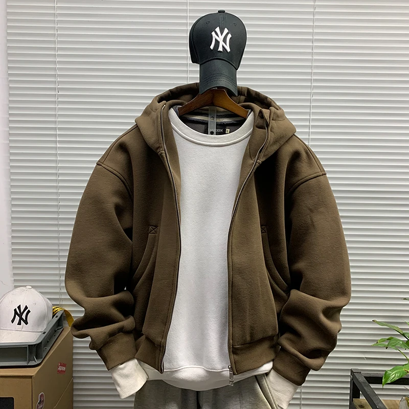 连帽拉链开衫连帽卫衣外套男士春秋新款休闲宽松运动青少年帽衫