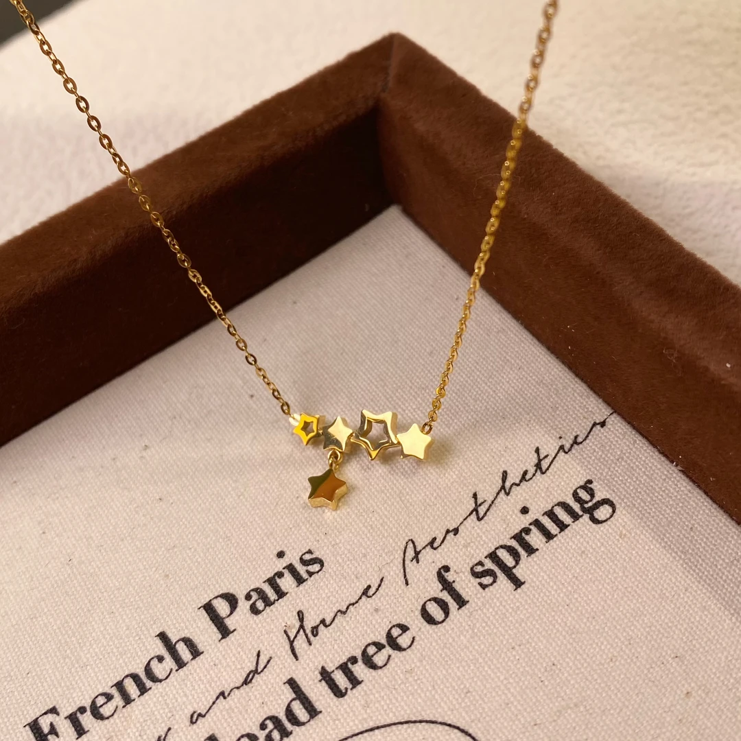 钛钢项链 甜美温柔气质繁星锁骨链简约百搭清新锁骨链