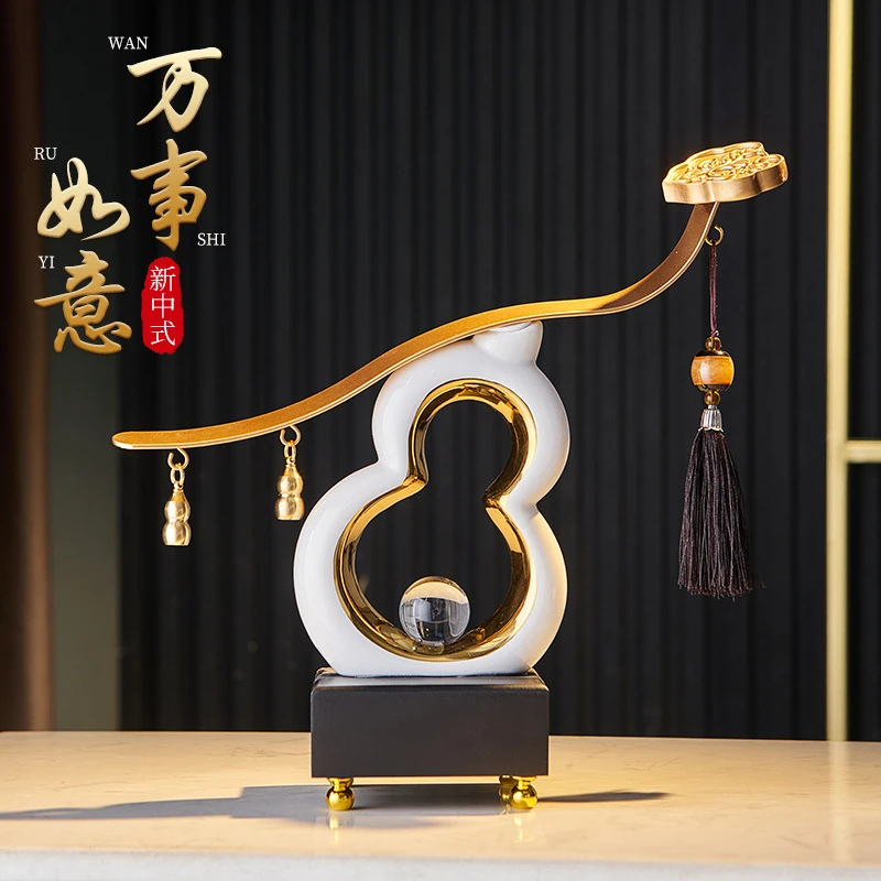 创意新中式事事如意葫芦桌面摆件客厅酒柜玄关简约装饰品摆设礼品