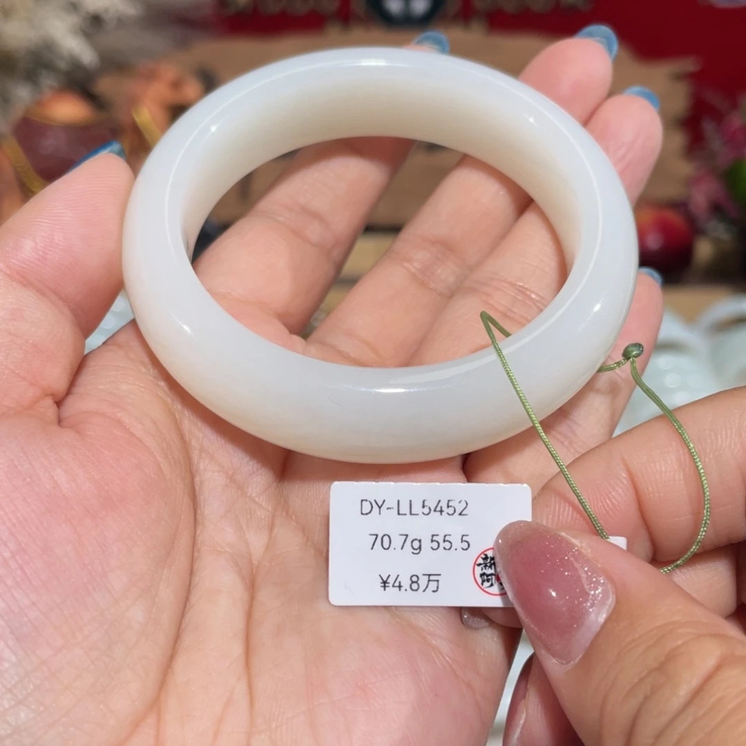 和田玉手镯未镶嵌羊脂白玉纯天然手镯