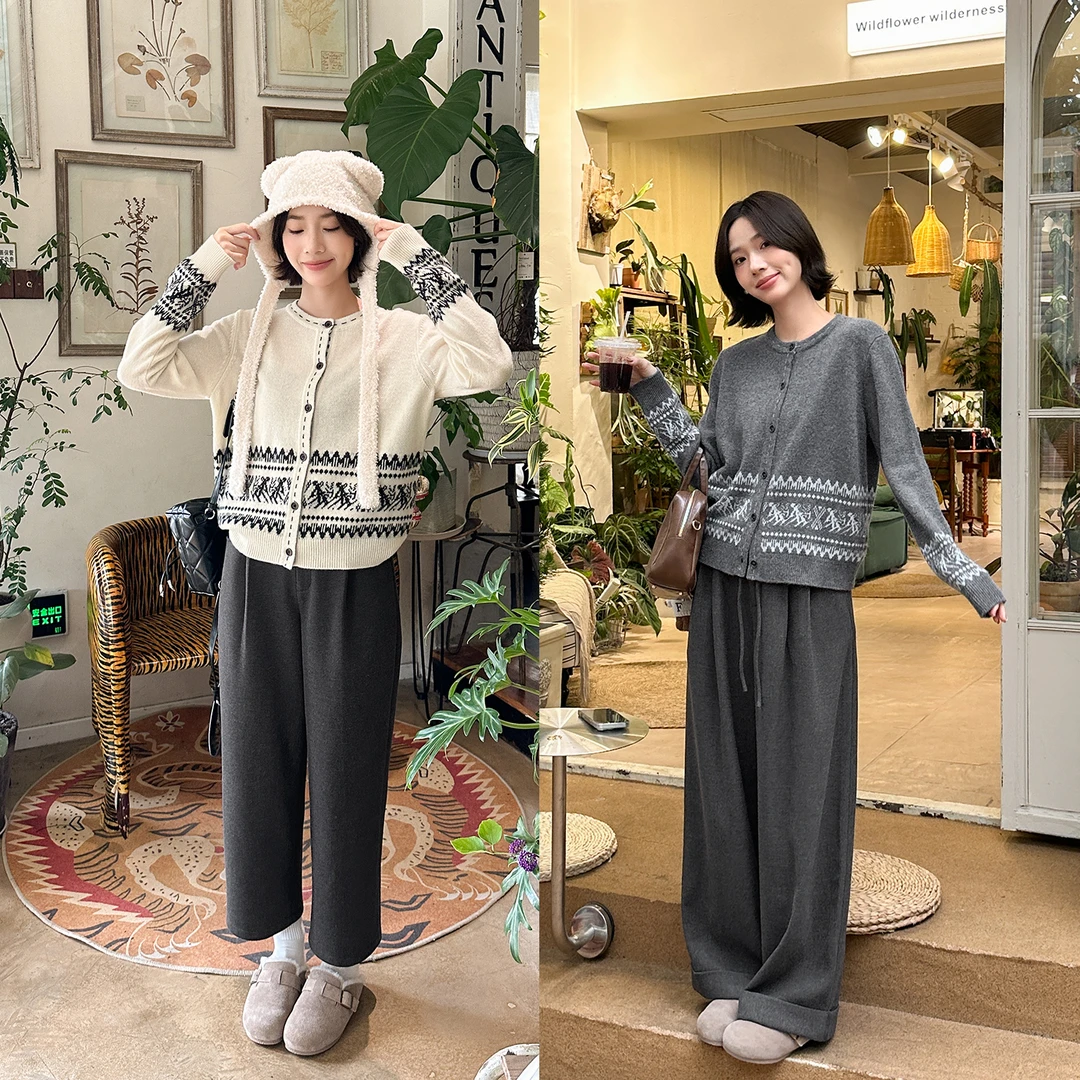 【牙牙】【费尔岛雪季】FS509S110复古撞色毛衣