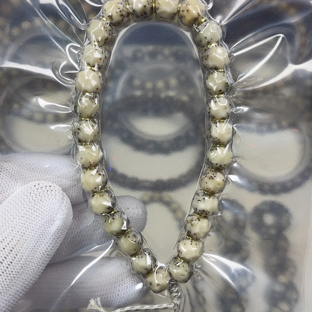 手串星月菩提9改满工无相玉化料大留白