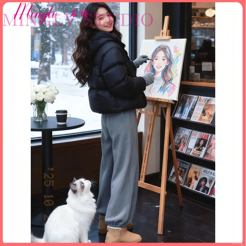 名缕韩版时尚质感加厚保暖棉服女2026冬装新款连帽气质高品质棉服