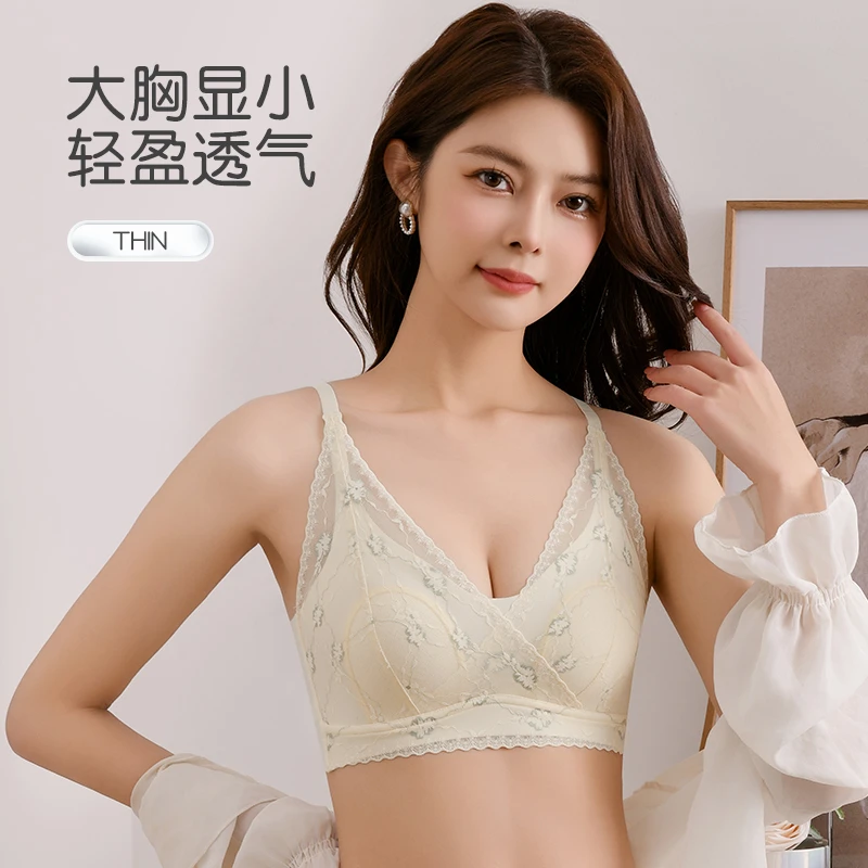 加兹尼8810美背内衣女文胸大胸显小聚拢收副乳无钢圈蕾丝无痕胸罩