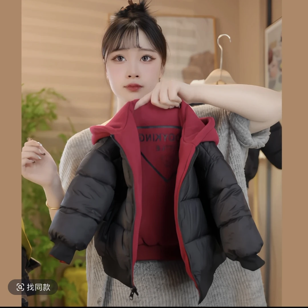 双面棉服儿童2024冬装新款棉衣女童洋气男童棉袄加厚外套保暖上衣