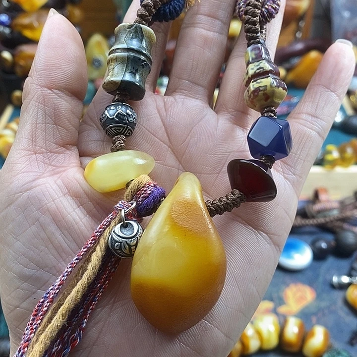 蜜蜡未镶嵌项链项链