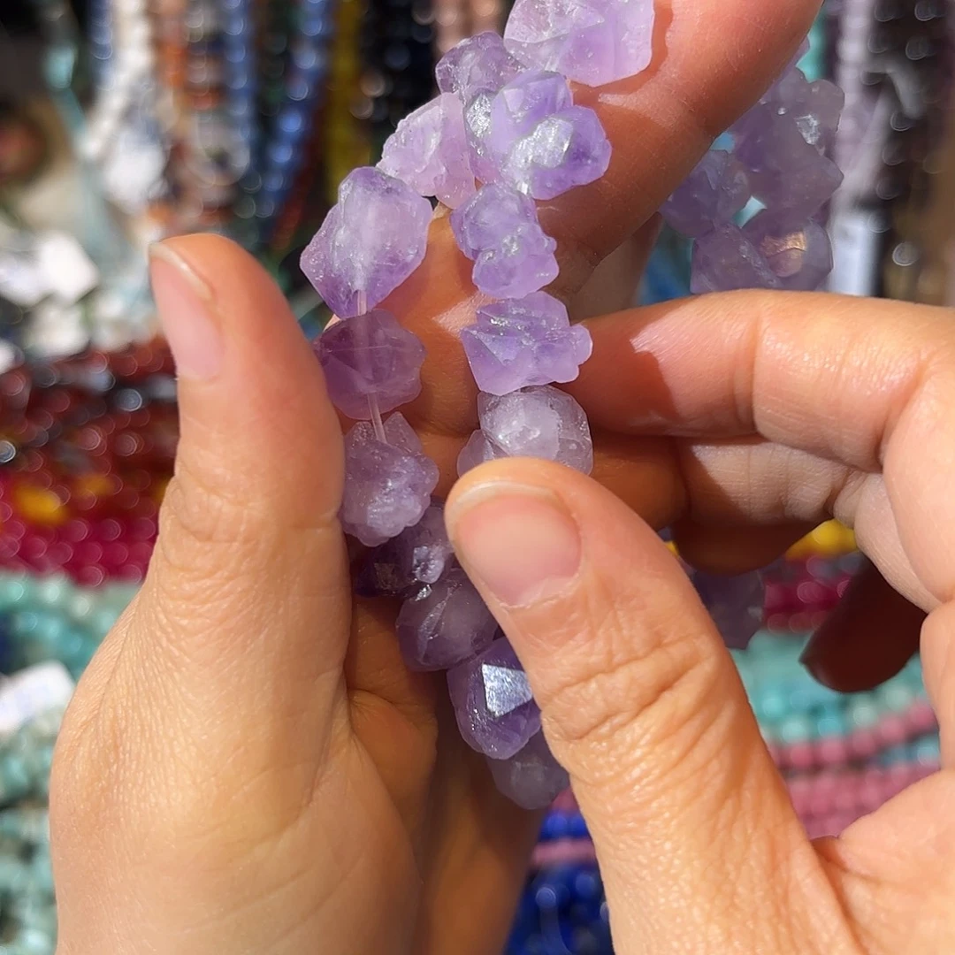 玛瑙/玉髓未镶嵌珠宝半成品紫水卡10一条原石