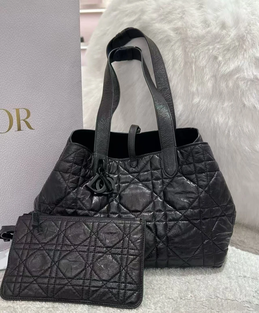 95新 DIOR/迪奥 GGS迪奥toujours购物袋中号so black油94850432