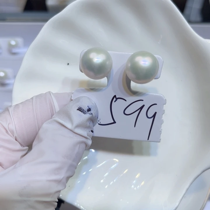 淡水珍珠耳饰银S925镶嵌