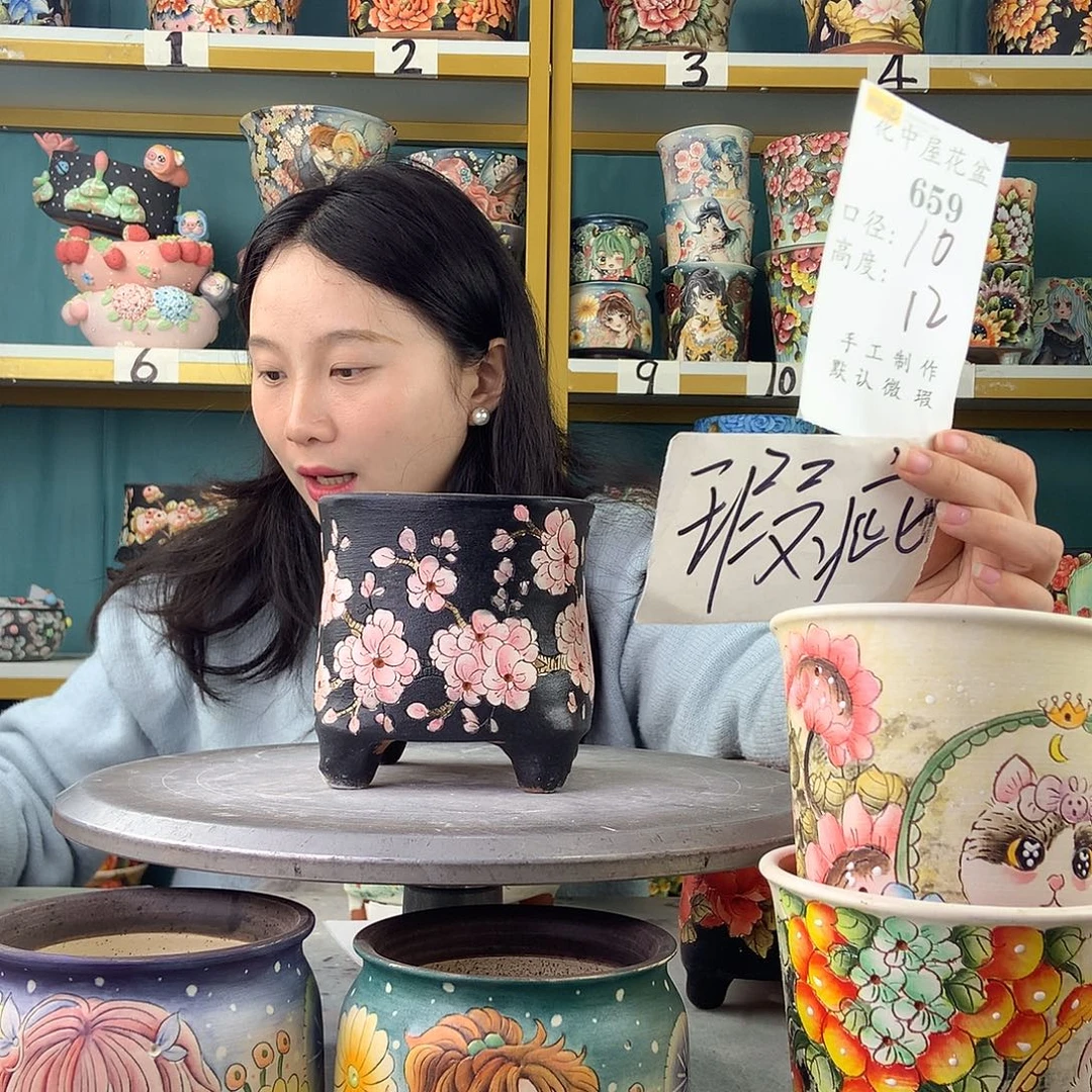 陶景德镇手工花盆659