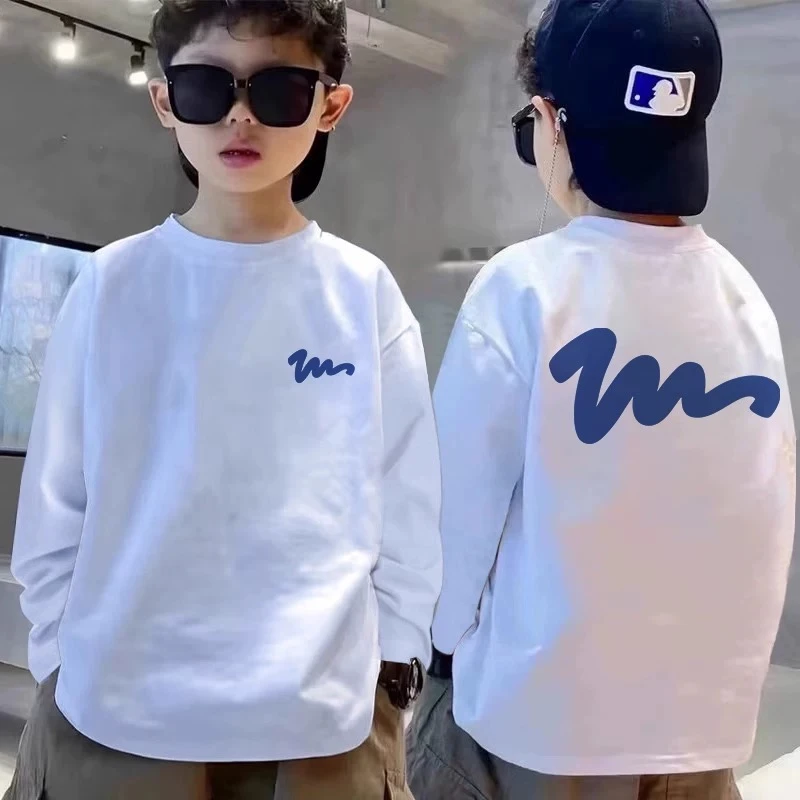 春秋男童上衣t恤长袖打底衫棉卡通百搭圆领中大童炸街经典潮牌t恤