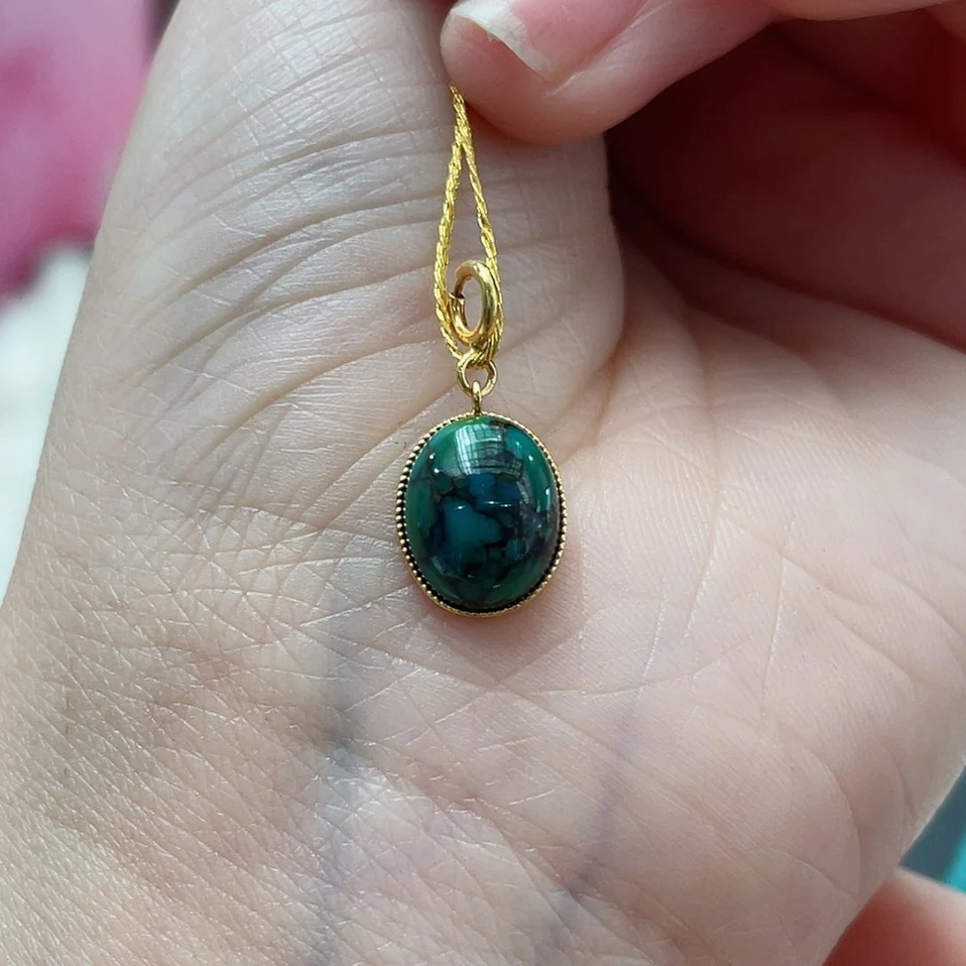 绿松石颈饰18K金镶嵌