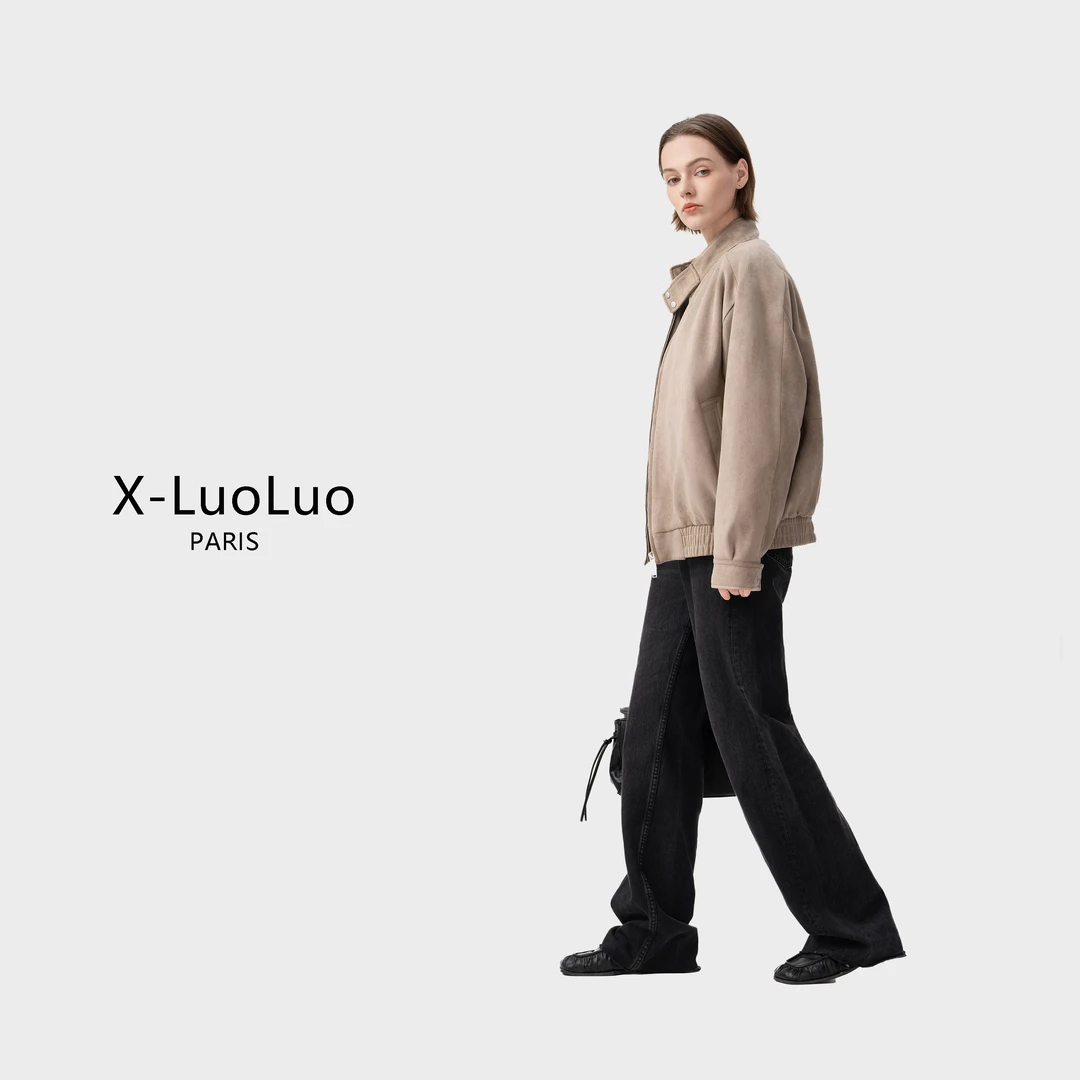 【LuoLuo洛洛】弗格西美式复古抓毛仿麂皮绒男女同款夹克外套