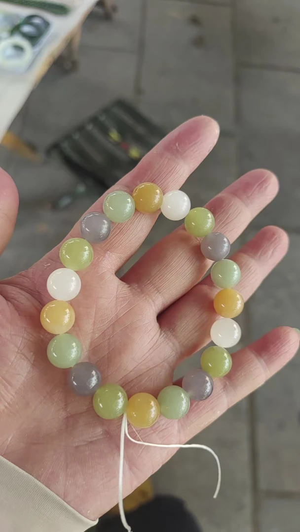 和田玉多宝手串约10mm男女同款百搭显白