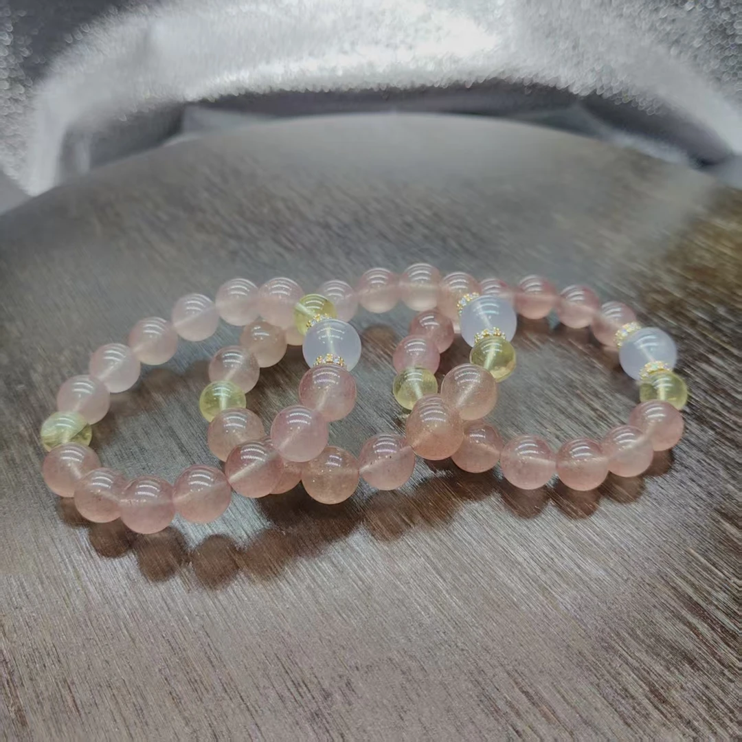 硕夏天然草莓晶12-13mm设计款手链多样性发其一SX0951