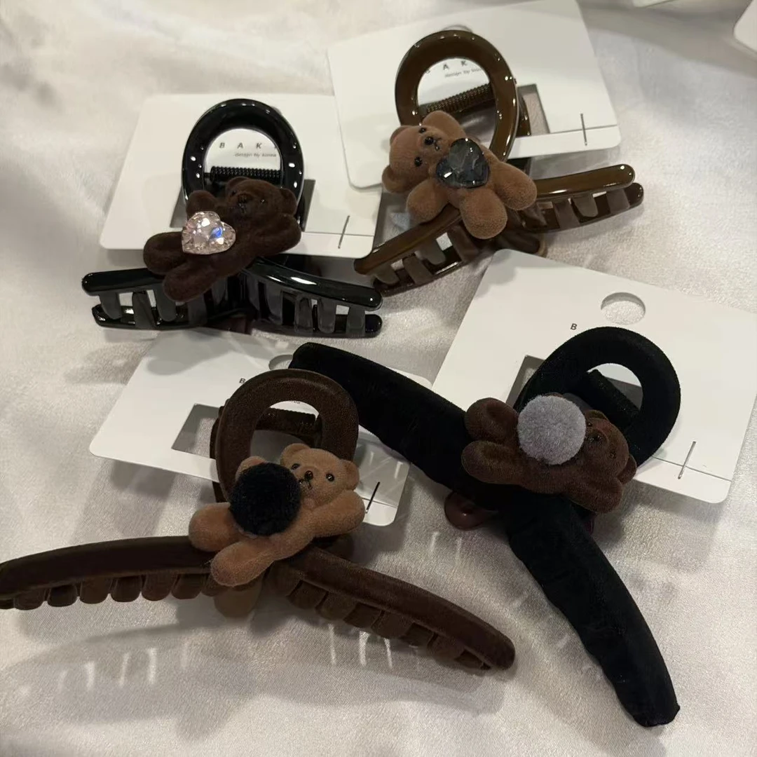 韩国 气质 小众 ins 手工 可爱 小熊 抓夹D450