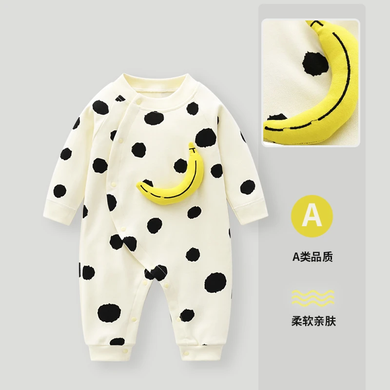 四季款连体衣新生婴幼儿男女宝宝春秋季纯棉卡通哈衣爬服外出服