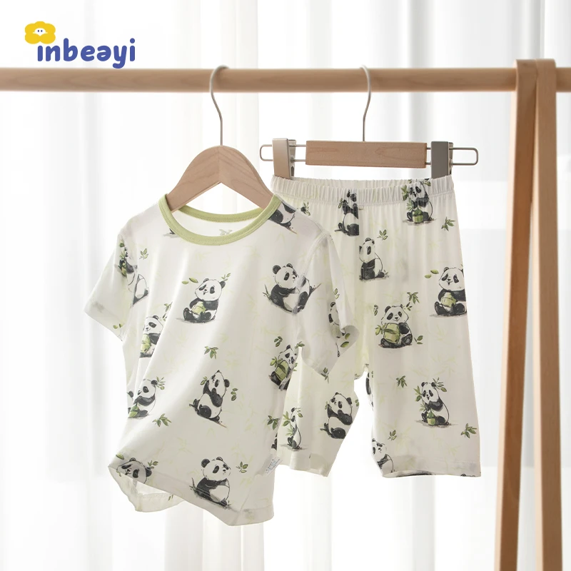 儿童优可丝夏季薄款睡衣宝宝空调家居服2025新款T恤短裤套装开裆