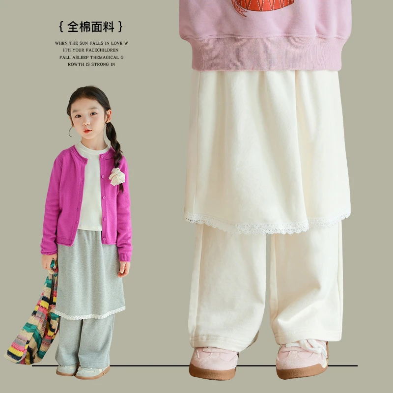 utouto大耳象女童两色假两件裙裤2025春季新款儿童2408336