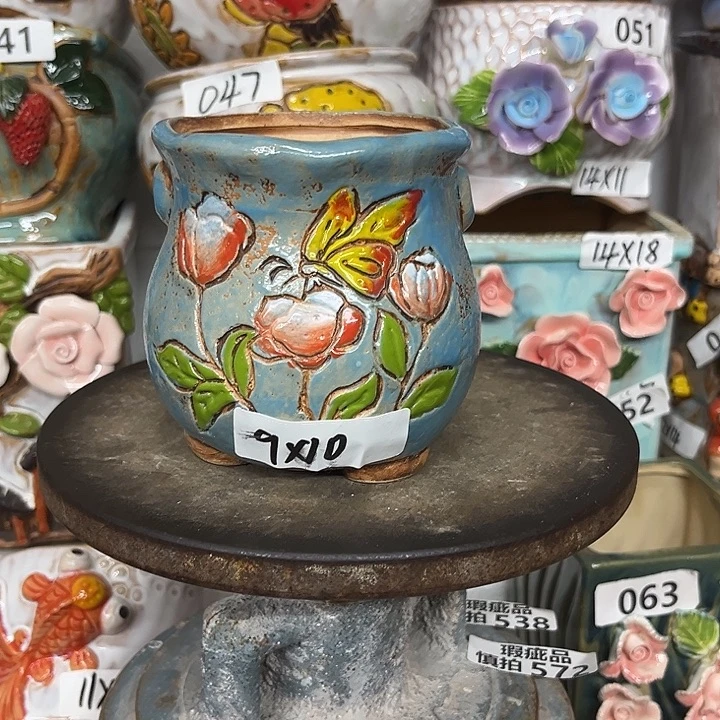 紫砂花盆粗陶材质多肉花盆