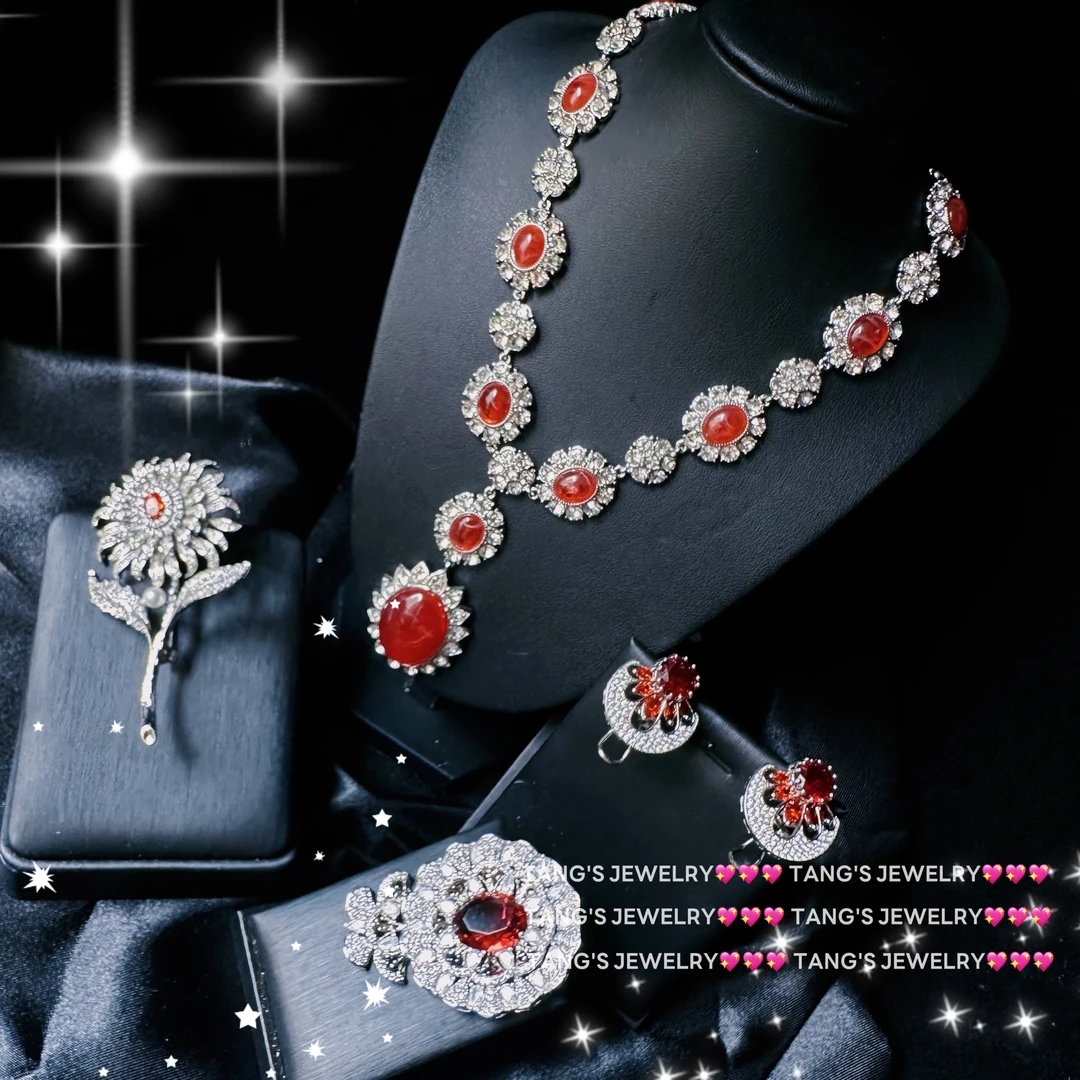 高奢孤品｜红宝宫廷舞会 项链耳饰胸针