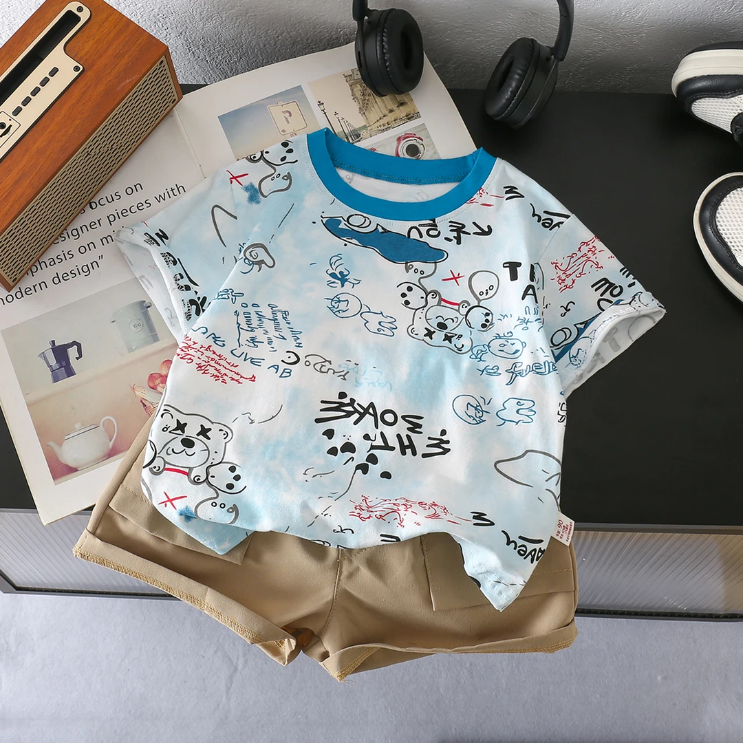 纯棉儿童新款T恤卡通男女童短袖宽松宝宝潮款半袖上衣洋气夏装