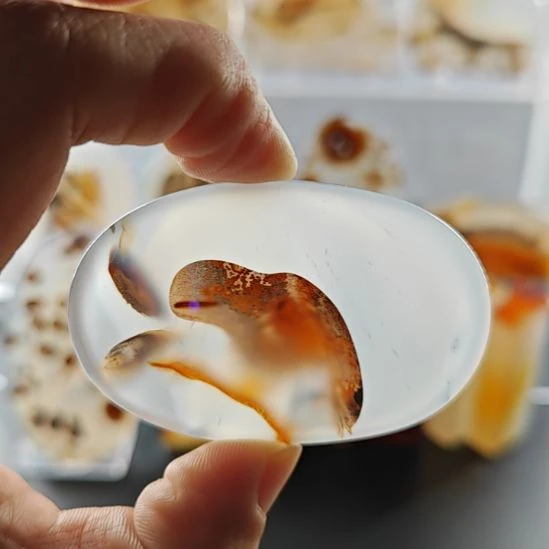 清***心玛瑙/玉髓未镶嵌吊坠(不含链)