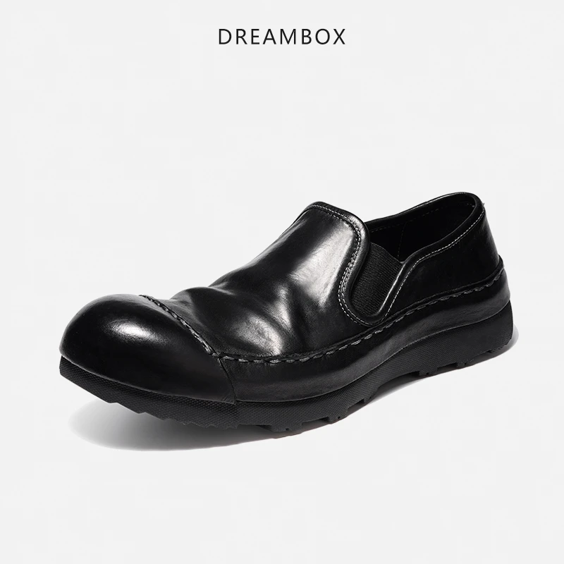 dreambox钧博重水洗马皮一脚蹬懒人解放鞋纯手工轻便舒适休闲男鞋