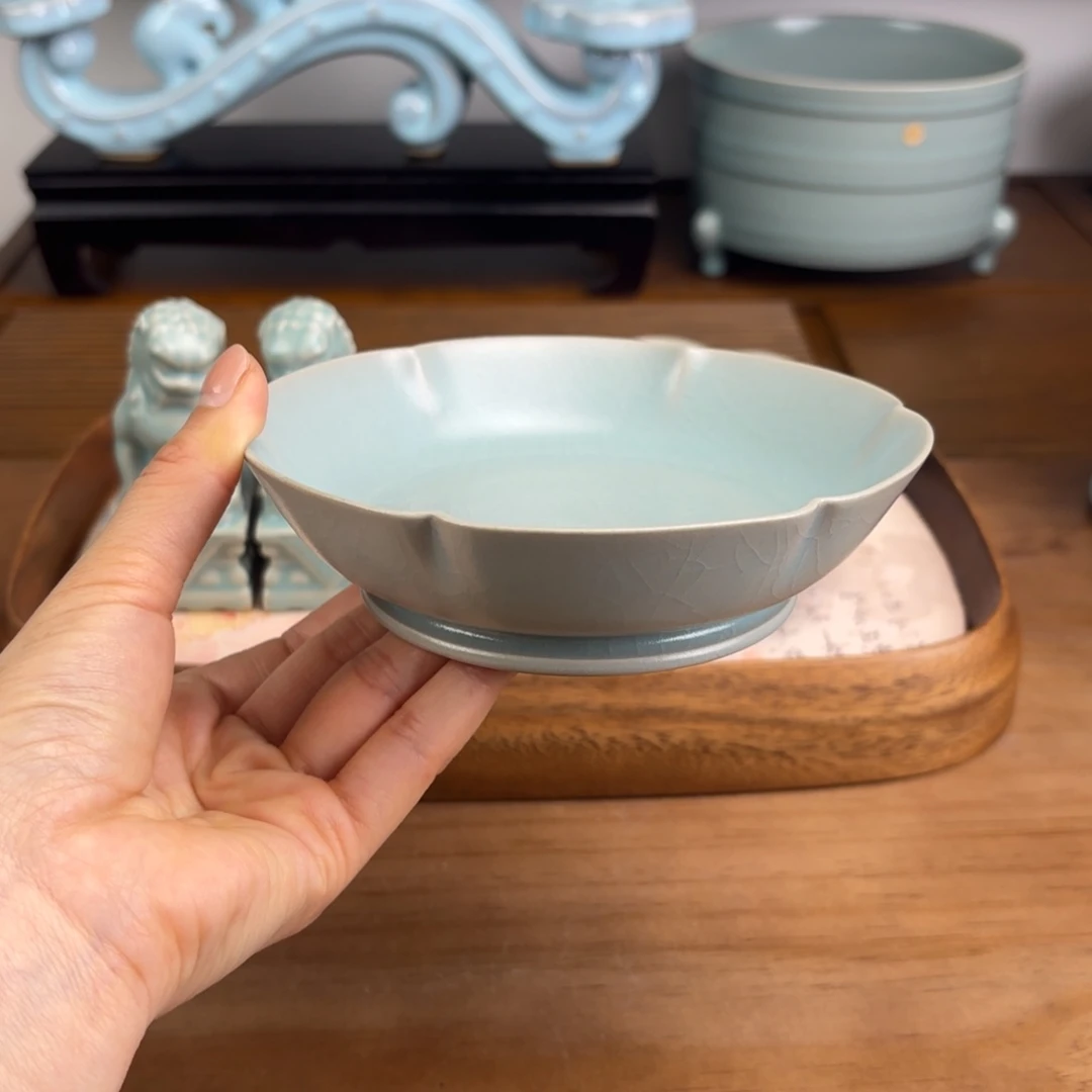 仿古釉葵口洗一级品