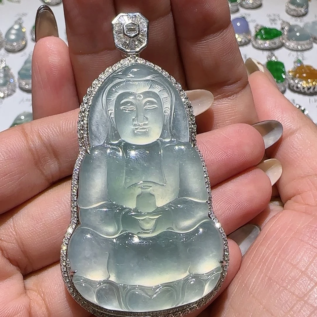 【闪购商品】颈饰18K金镶嵌翡翠1****0天然