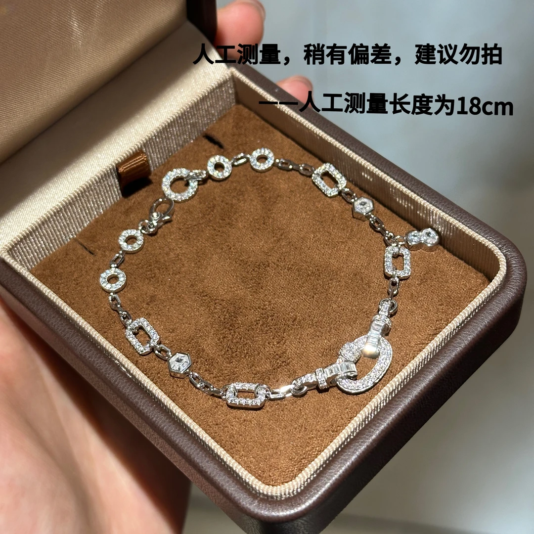 925银合成锆石手链 百搭•回形针活扣万能手链S925银【马年限定】