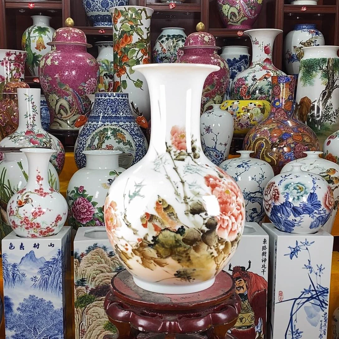 陶摆件景德镇陶瓷赏瓶