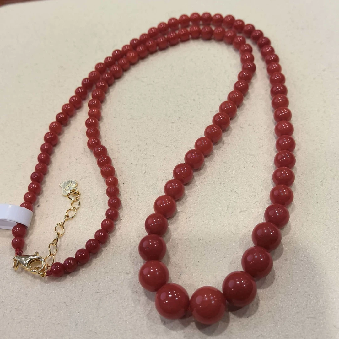 纯天然红珊瑚8.1mm-3.7mm左右大塔链