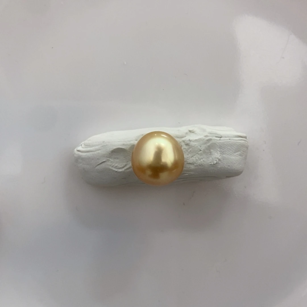 海水珍珠裸珠金珠11.6mm微瑕
