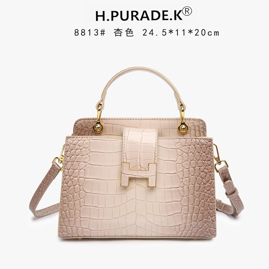 2025新款鳄鱼纹手提包包女高级感单肩斜挎包轻奢大容量