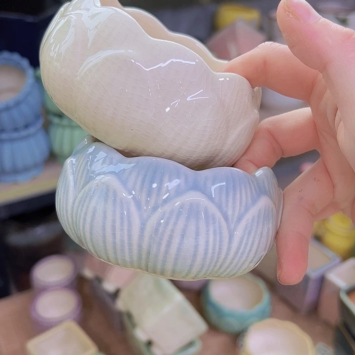 红陶陶瓷花盆当场满12包邮