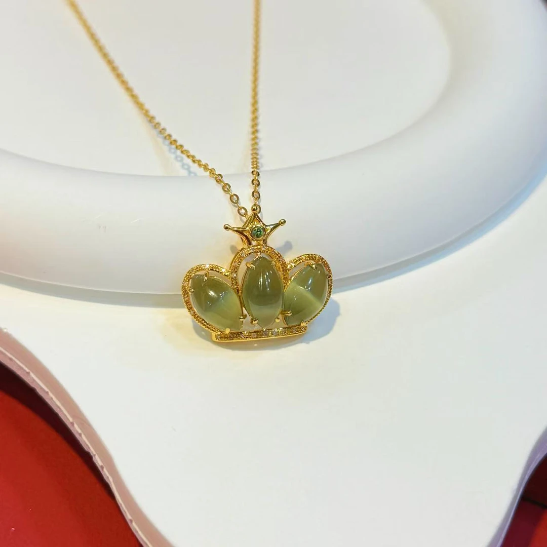 【红娘子】18K金镶嵌大款金丝猫眼皇冠HNZ9914