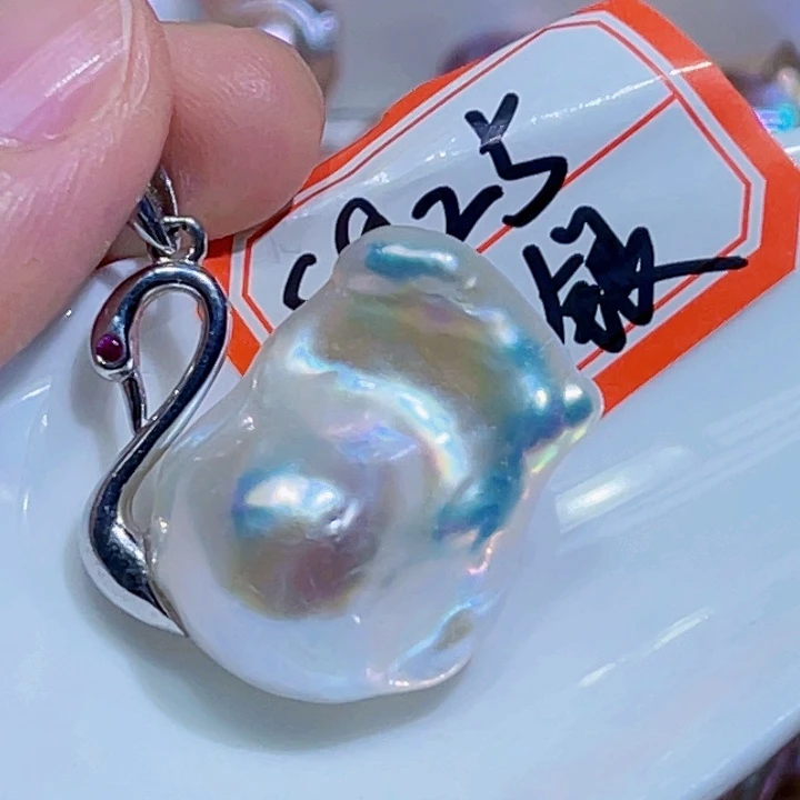 淡水珍珠银S925镶嵌颈饰