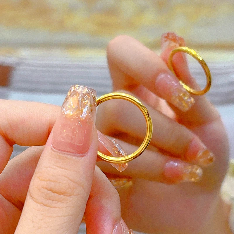 钛钢戒指 素圈光圈戒指男女情侣款轻奢小众高级感网红ins不掉色