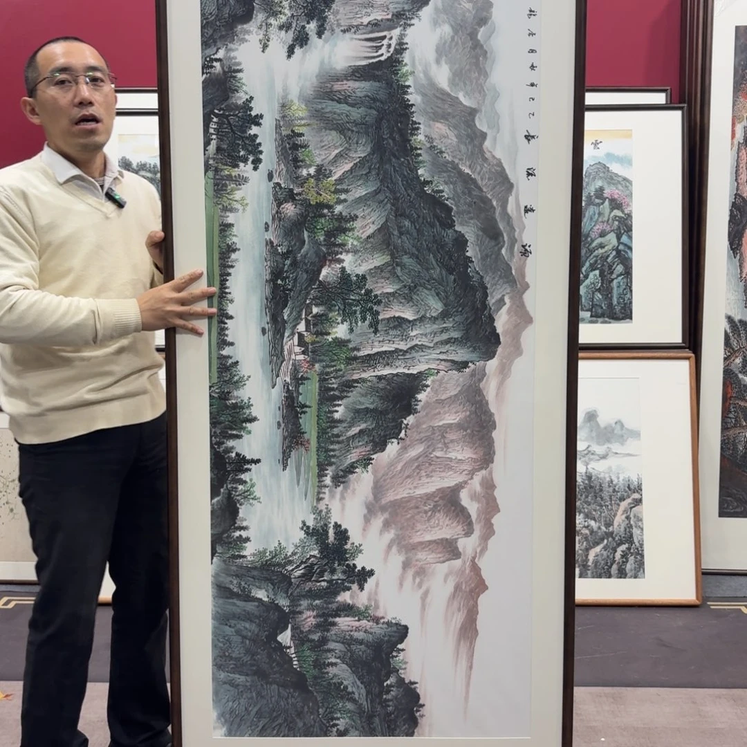 国画手绘作品带框210/80