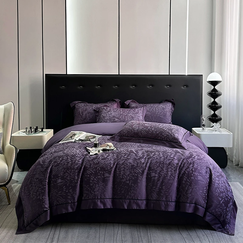 【安利家居】黑金床盖款 时尚豹纹轻奢款全棉天丝棉色织提花四件套