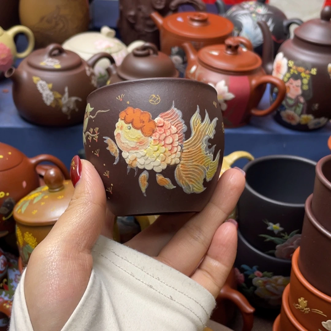 红泥茶杯紫砂主人杯170cc