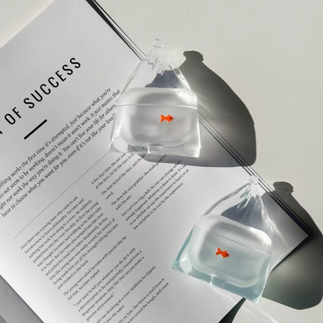 软硅胶透明适用于苹果AirpodsPro1壳小金鱼耳机保护壳套