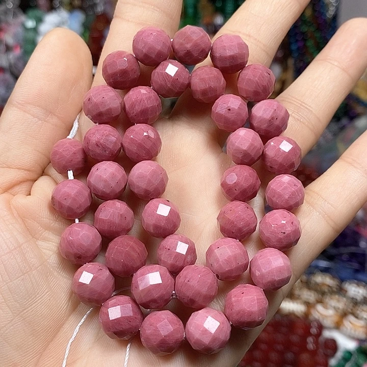 玛瑙/玉髓未镶嵌珠宝半成品A级天然红木纹切面卡10mm