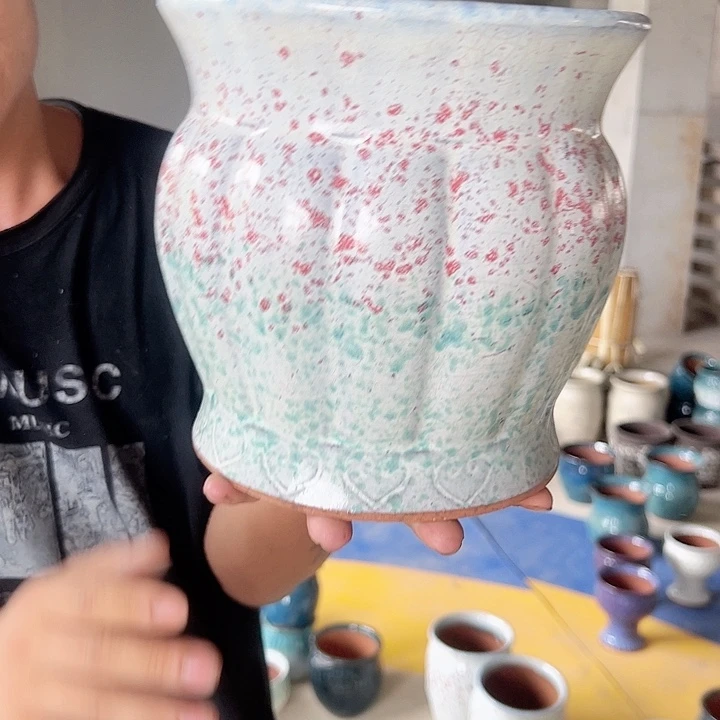 紫砂花盆高20口20