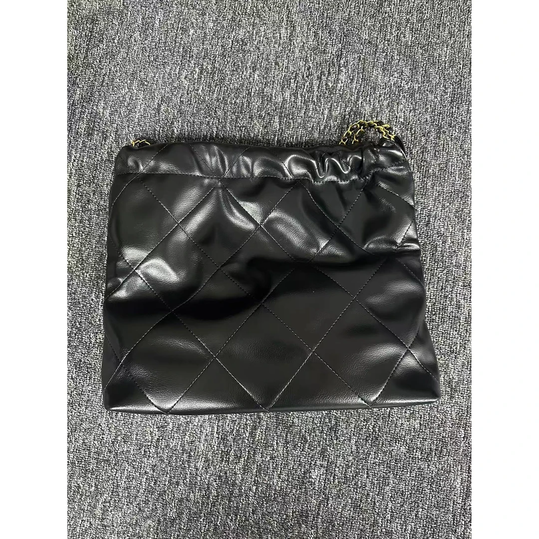 姝宴真皮女包大购物袋子黑色