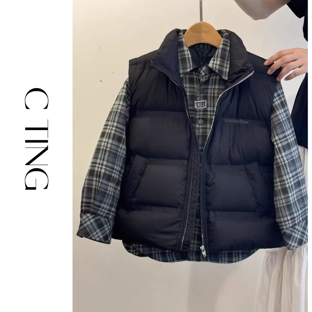 【C TING】新款韩版亲子装童装刺绣印花羽绒服马甲-8196